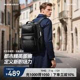 博牌Bopai双肩背包男时尚商务15吋电脑包旅行大学生书包黑