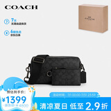蔻驰（COACH）【品牌直供】男士AXEL小号单肩斜挎包炭黑色CV762QBMI5