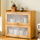 木马人家用防尘杯架亚克力水杯玻璃杯茶杯收纳置物架厨房台面客厅桌面 【长虹翻门】原色-二层52长