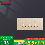 德力西（DELIXI）插座面板暗装CD691系列 118型二位五孔10孔插座面板香槟金 118型十五孔