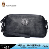 暇步士（Hush Puppies） 手拿包包头层牛皮大容量休闲商务男包银灰色送男朋友生日礼物
