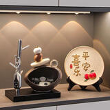 赟娅时来运转入户钥匙收纳玄关摆件门口鞋柜客厅家居装饰品置物架挂架 石来运转收纳摆件+平安喜乐摆盘