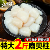 北海湾 贝柱 新鲜现剥扇贝丁扇贝柱冷冻瑶柱贝肉刺身冰鲜大号元贝柱 大号贝柱 1kg(净重)