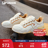 斐乐（FILA）FUSION斐乐潮牌踢板鞋KICK女鞋潮流百搭滑板鞋运动鞋休闲鞋 初雪白/鹿皮黄-PB 36.5