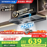创维（Skyworth）【家电国家补贴20%】抽油烟机家用欧式顶吸式变频超大静压25立方大吸力油烟机T型排烟机自清洗Y019