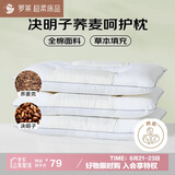 罗莱家纺 枕头枕芯脊椎枕 100%全棉决明子荞麦花草护颈低枕 46*72