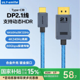 ULT-uniteType-C转DP2.1/1.4视频线16K高清雷电4/5转接线电竞高刷360Hz笔记本电脑连接显示器线1米
