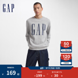Gap男女装字母印花大logo圆领抓绒卫衣609136简约经典款 灰色 170/92A(M) 亚洲尺码