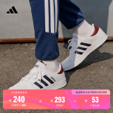 adidas预售 BREAKNET休闲网球文化板鞋小白鞋男子阿迪达斯轻运动   白色/藏青蓝/酒红色   41