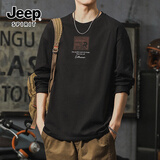 JEEP SPIRIT吉普重磅长袖t恤男秋季纯棉透气男款打底衫美式复古休闲亲肤上衣