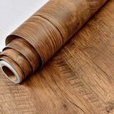 菲客木纹贴纸带胶墙贴纸自粘衣柜桌面旧房门家具翻新贴窗户家具翻新贴 海棠木纹 60厘米宽X5米长