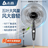 志高（CHIGO）电风扇落地扇家用台式夏天小宿舍遥控立式摇头工业大风力电扇 16英寸机械五叶四档定时1.7米线