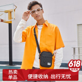 稻草人男士随身旅行休闲单肩斜挎包手机帆布小背包迷你骑行时尚通勤迷你