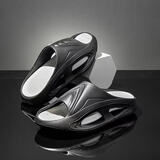 欧品臣拖鞋男夏季外穿防臭踩屎感浴室一字拖室内运动健身防滑透气沙滩鞋 黑白 42-43 适合41-42脚穿