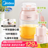 美的（Midea）【国家补贴】榨汁杯 家用便携式榨汁机 水果果蔬无线充电果汁机 户外随行碎冰果汁杯  MJ-LZ106