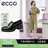 爱步（ECCO）【明星同款】乐福鞋女 百搭牛皮厚底粗跟英伦风单鞋女 摩登490013 黑色49001301001 建议选小一码 37 （偏大，建议选小一码）