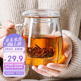 物生物（RELEA）茶杯男女士茶水分离杯玻璃杯带过滤水杯办公泡茶杯子耐高温花茶杯