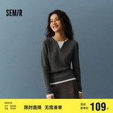 森马（Semir）森马毛衣女短款假两件含羊毛针织衫24冬新款保暖内搭109724107015