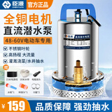臣源直流潜水泵48-60v高扬程12V24V72V电瓶车抽水泵家用农用抽水机 48-60V不锈钢叶轮15米线+10米管