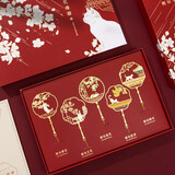 天色故宫猫中国风金属书签礼盒文创北京旅游毕业纪念品教师节礼物送女生日伴手礼5枚TS-5933漫花墙猫