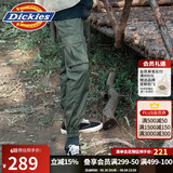 dickies休闲裤 男女同款新复古回潮印花多口袋束口工装裤百搭8 军绿色 30