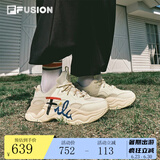 FILA FUSION潮牌斐乐女鞋BUBBLE泡泡鞋时尚百搭休闲鞋运动鞋女 古白色-AW 网面更透气 37.5