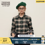 Teenie Weenie小熊长袖衬衫女秋冬休闲知识分子格纹衬衣上衣女 猎人绿 M (165)