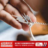 马登福叔 美式复古925纯银简约长款项链男女阿美咔叽潮流百搭工装吊坠配饰 大闪电(无链子)