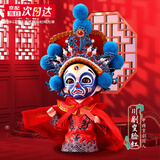 伟龙京剧人偶中国风特色礼物送老外出国北京文创纪念品绢人娃娃桌摆件 川剧变脸窦尔敦礼 盒+礼袋 京