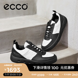 爱步（ECCO）板鞋男鞋 男士休闲鞋小白鞋拼色厚底牛皮明星同款 街头720 520814 黑色/白色52081450669 42