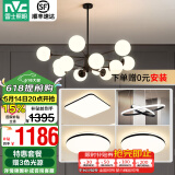 雷士（NVC）北欧现代魔豆分子客厅吊灯简约百搭餐厅吊灯卧室灯具灯饰全屋套餐 力荐 三室两厅【带5.5瓦光源】