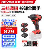 大有（Devon） 电动扳手5733锂电冲击扳手电圆锯木工架子工汽修扳手电动风炮 5733 双电5.0Ah快充（75W）