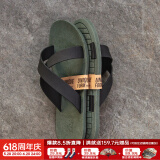 马登（Maden）软底拖鞋磨砂细纹夏季凉拖浴室防滑十字拖凉鞋男士沙滩鞋 卡其绿 41 (255mm) 偏小一码