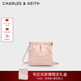 CHARLES&KEITH迷你菱格流浪包单肩斜挎双肩包包女包生日520礼物CK2-60782390 粉红色Pink S
