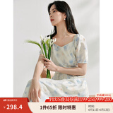 茵曼（INMAN）法式碎花高级感2025夏女新款休闲中长吊带连衣裙子 月蓝连衣裙-18424791 M