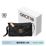 GROTTO个乐黑石包经典大容量植鞣绵羊皮单肩斜挎通勤软包男女款礼物 黑石M（金标）