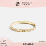蔻驰（COACH）奥莱女士经典标志铰链手镯 金色