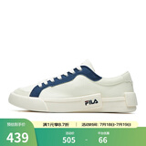 FILA FUSION斐乐男鞋POP帆布鞋潮牌男子潮流板鞋街拍运动休闲鞋男 奶白/徽章蓝-GB 43