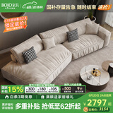 BOJO 意式极简baxter沙发布达佩斯异形科技布艺沙发组合大户型SF823 3.7m转角右异形沙发 科技布+乳胶坐垫【70%客户选择】