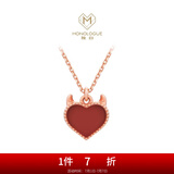 周大福MONOLOGUE独白MIX恶魔之心18K金镶宝石项链 MV41生日礼物 玉髓 37.5cm