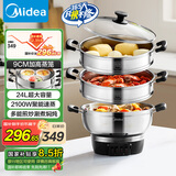美的（Midea）电蒸锅 电煮锅电火锅多功能锅家用电锅蒸蛋器大容量多用途锅MZ-ZGC36G02