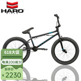 哈洛BMX小轮车DOWNTOWN DLX街式花式自行车20寸自由式自行车HARO单车 黑色配前后刹车及万向转