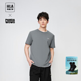 海澜之家（HLA）短袖T恤男panda wowo熊猫凉感t恤圆领短袖男夏季 中灰2E L 175/92A(L) 推荐69-75kg