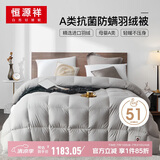 恒源祥A类波兰进口羽绒被子 双人抗菌加厚加大保暖冬被6.2斤 220*240cm