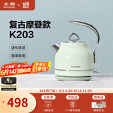 北鼎（Buydeem）电热水壶 家用烧水壶热水壶 304不锈钢烧水器 精铸铝合金把手 小型控温电水壶煮水壶 1.2L 【浅衫绿】K203|精准控温