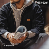 马登工装星际穿越底特律猎装夹克男春季J001美式帆布巴恩风翻领外套 黑色 L