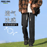 Foss Phil牛仔裤子男春夏季宽松百搭直筒裤潮流阔腿休闲裤G137黑色XL