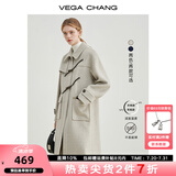 VEGA CHANG牛角扣呢子大衣女冬2025年学院风加厚毛呢大衣 燕麦色长款（160以上推荐） M