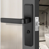 梅花（BLOSSOM）执手锁卫生间门锁浴室洗手间厕所室内铝合金门锁W356哑黑110孔距