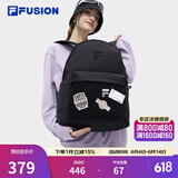 斐乐（FILA）FUSION潮牌背包情侣款双肩包女士包包大容量电脑包男士休闲书包 深黑-BK XS